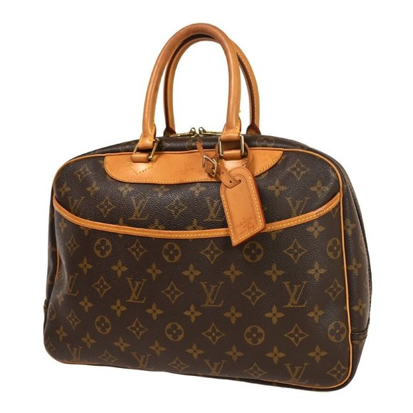 LOUIS VUITTON LV Logo Deauville Hand Bag Monogram Leather Brown M47270 86GA444 - Picture 1 of 16